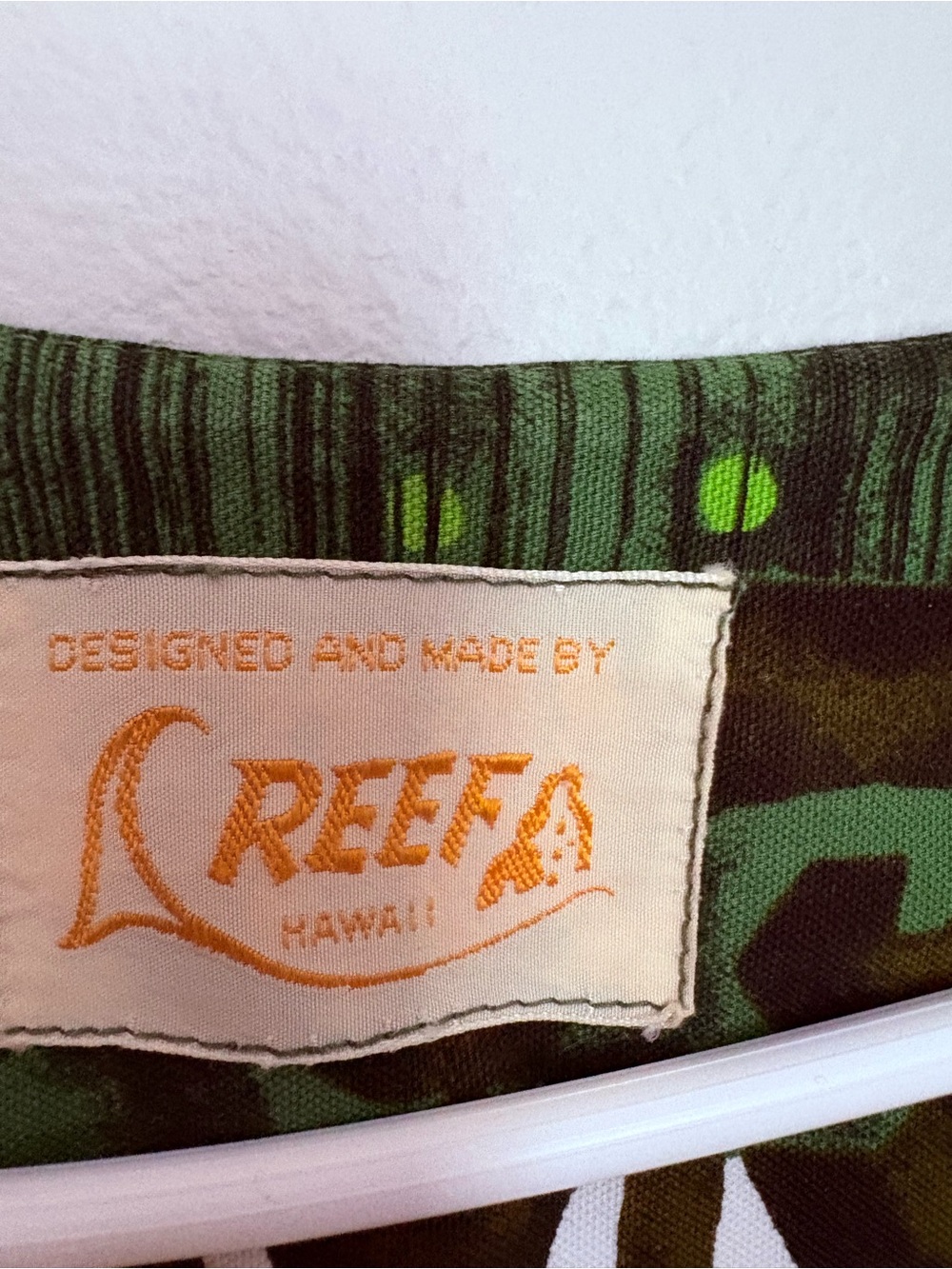 Vintage Reef Hawaii Green & White Printed Sleeveless Mini Dress medium large - Picture 4 of 8